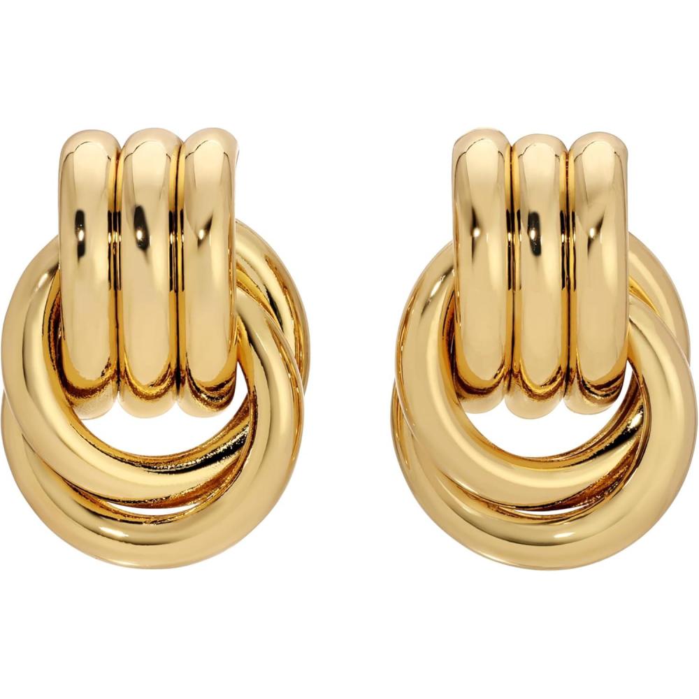 imageHeaven Mayhem Baby Knot Earrings  Modern Twisted Knot Design  Bold Everyday JewelryKnot Gold