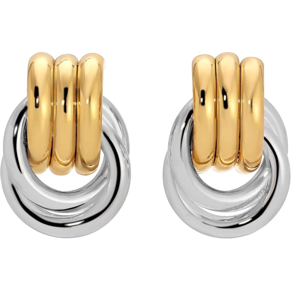 imageHeaven Mayhem Baby Knot Earrings  Modern Twisted Knot Design  Bold Everyday JewelryKnot Gold with Silver