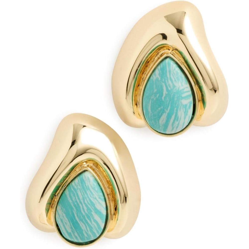 imageLele Sadoughi Womens Laurel Button EarringsJade Turquoise
