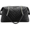 imageWhat Goes Around Comes Around Womens PreLoved Chanel Black Calfskin Chevron Quilted Duffle Bag Black One SizeBlack