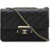 imageWhat Goes Around Comes Around Womens PreLoved Chanel Black Lambskin Beauty Lock Flap M Shoulder BagBlack