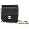 imageWhat Goes Around Comes Around Womens PreLoved Chanel Black Lambskin Chic Pearl Chain Flap Shoulder BagBlack