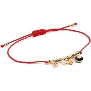 Alexa Leigh Women’s Red String Bracelet(Yellow Gold/Black Eye)
