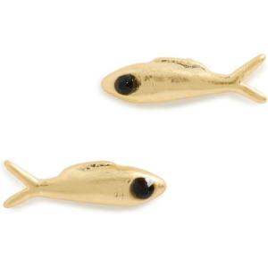 Clare V. Women’s Sardine Stud Earrings, Vintage Gold, One Size