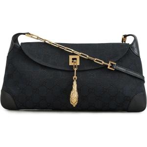 Women’s Pre-Loved Gucci Shoulder Bag, GG Canvas(Black)
