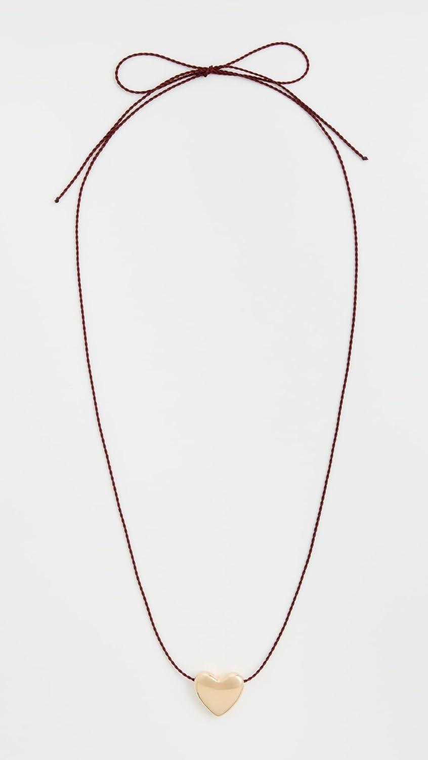 imageAnnika Inez Womens Small Heart NecklaceGoldRed String