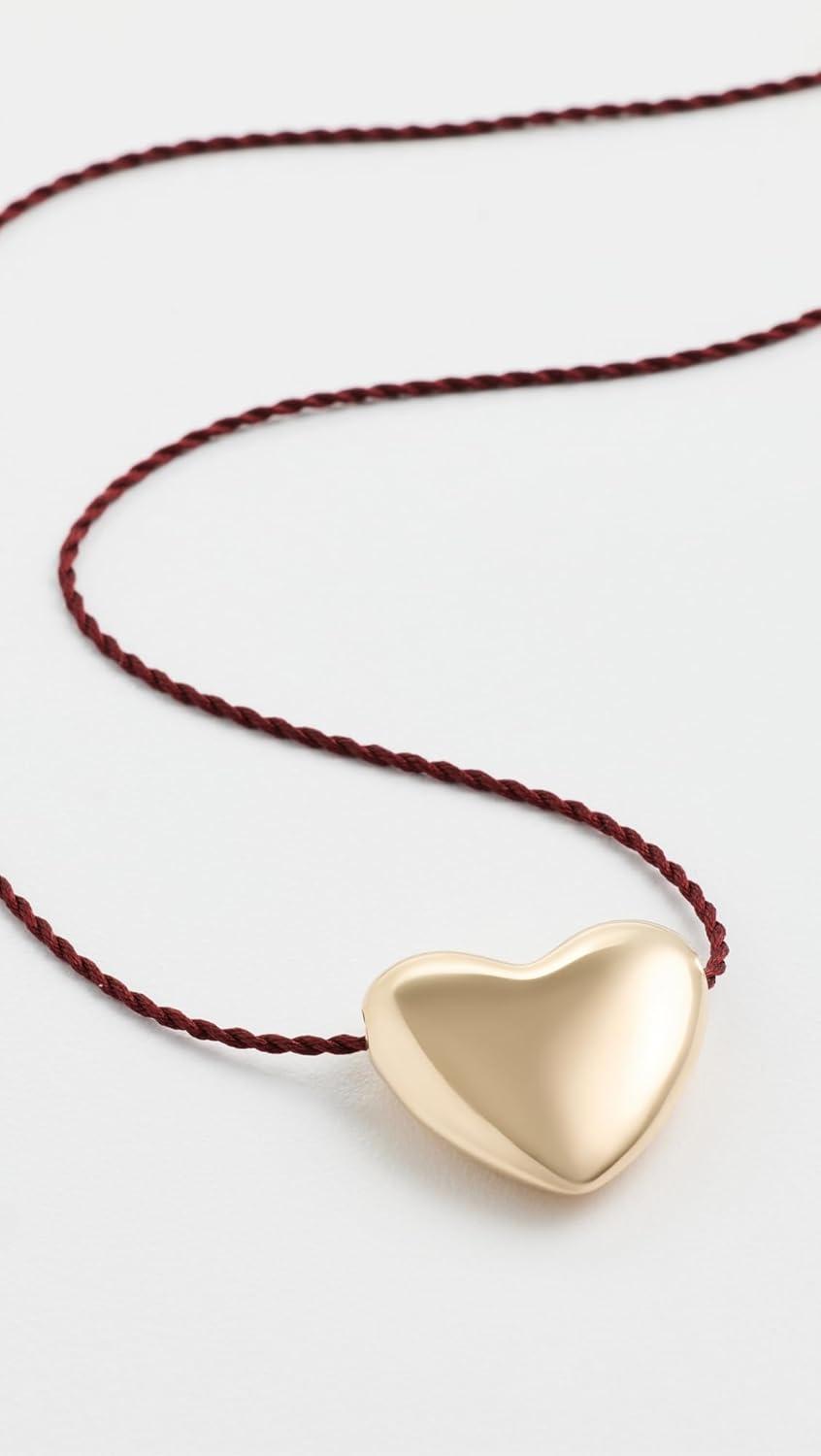 imageAnnika Inez Womens Small Heart NecklaceGoldRed String