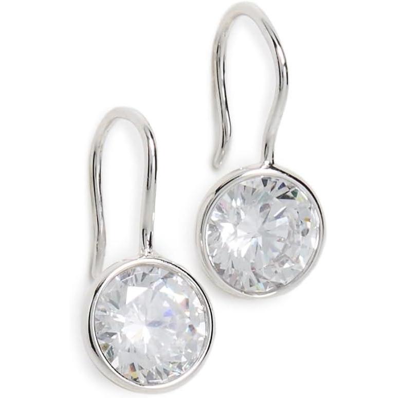 imageSHASHI Womens Bezel Drop Earrings Silver One Size
