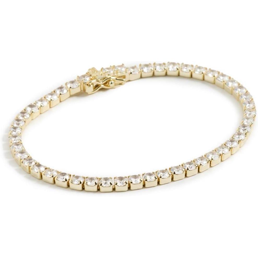 imageSHASHI Womens Medium Tennis Bracelet Gold One Size