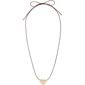 Annika Inez Women’s Small Heart Necklace(Gold/Red String)