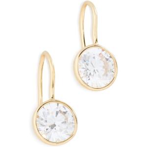 SHASHI Women’s Bezel Drop Earrings, Gold, One Size