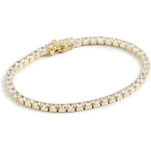 SHASHI Women’s Medium Tennis Bracelet, Gold, One Size