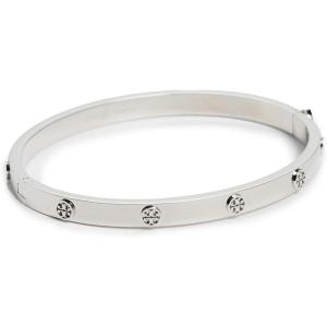 Tory Burch Women’s Thin Icon Hinge Bracelet(Tory Silver)