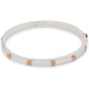 Tory Burch Women’s Thin Icon Hinge Bracelet(Tory Silver/Tory Gold)