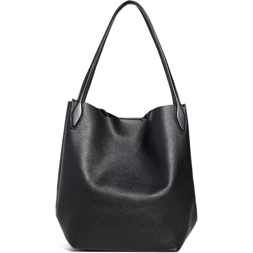 imageMadewell Womens The Shopper Tote in Soft Grain LeatherBlack