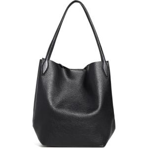 Madewell Women’s The Shopper Tote in Soft Grain Leather(Black)