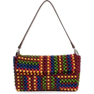 STAUD Women’s Timmy Crochet Shoulder Bag(Jungle Stripe)