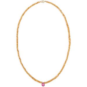 JIAJIA Women’s Citrine Ruby Teardrop Necklace(Yellow)