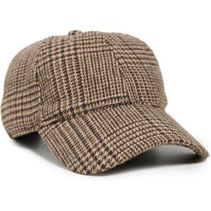 rag & bone Women’s Harlow Denim Baseball Cap(Camel Heritage Plaid)