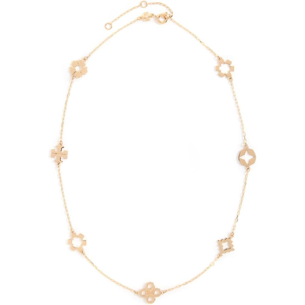 imageTory Burch Womens Kira Clover Necklace Tory Gold One Size