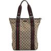imageWomens PreLoved Gucci Web Buckle Vertical Tote GG CanvasBrown