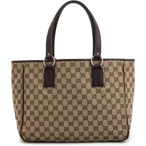 What Goes Around Comes Around Women’s Pre-Loved Gucci Brown Canvas Large Tote(Brown)