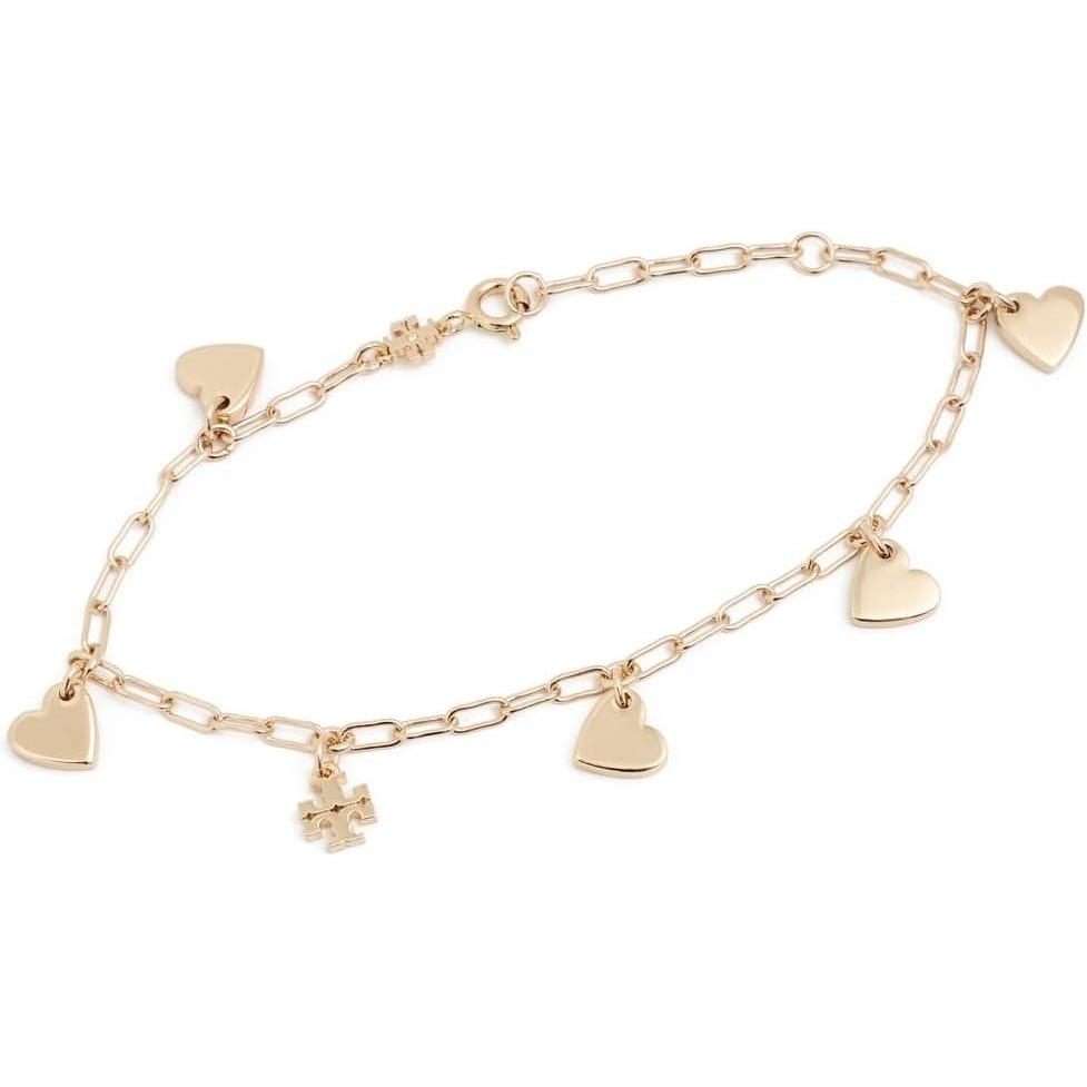 imageTory Burch Womens Good Luck Chain Heart BraceletTory Gold