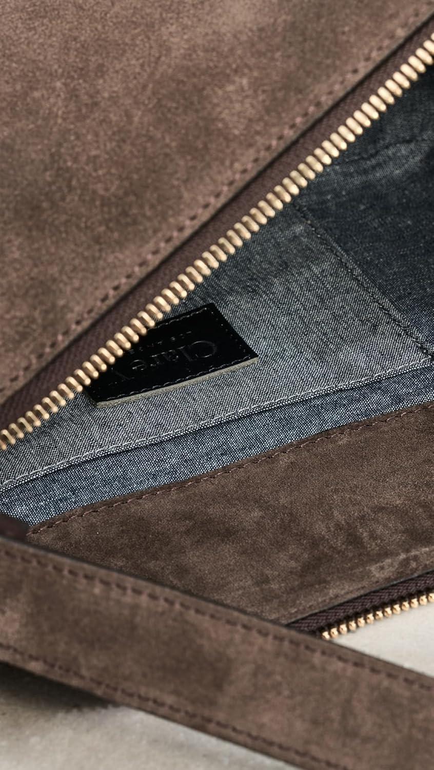 imageClare V Womens Fleurine Suede BagChocolate