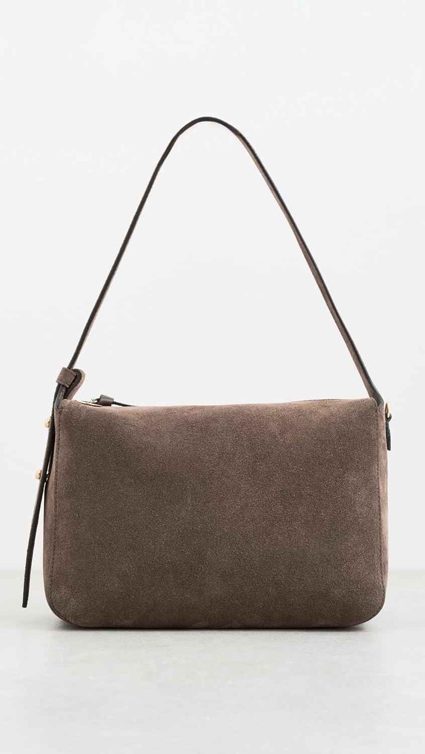 imageClare V Womens Fleurine Suede BagChocolate