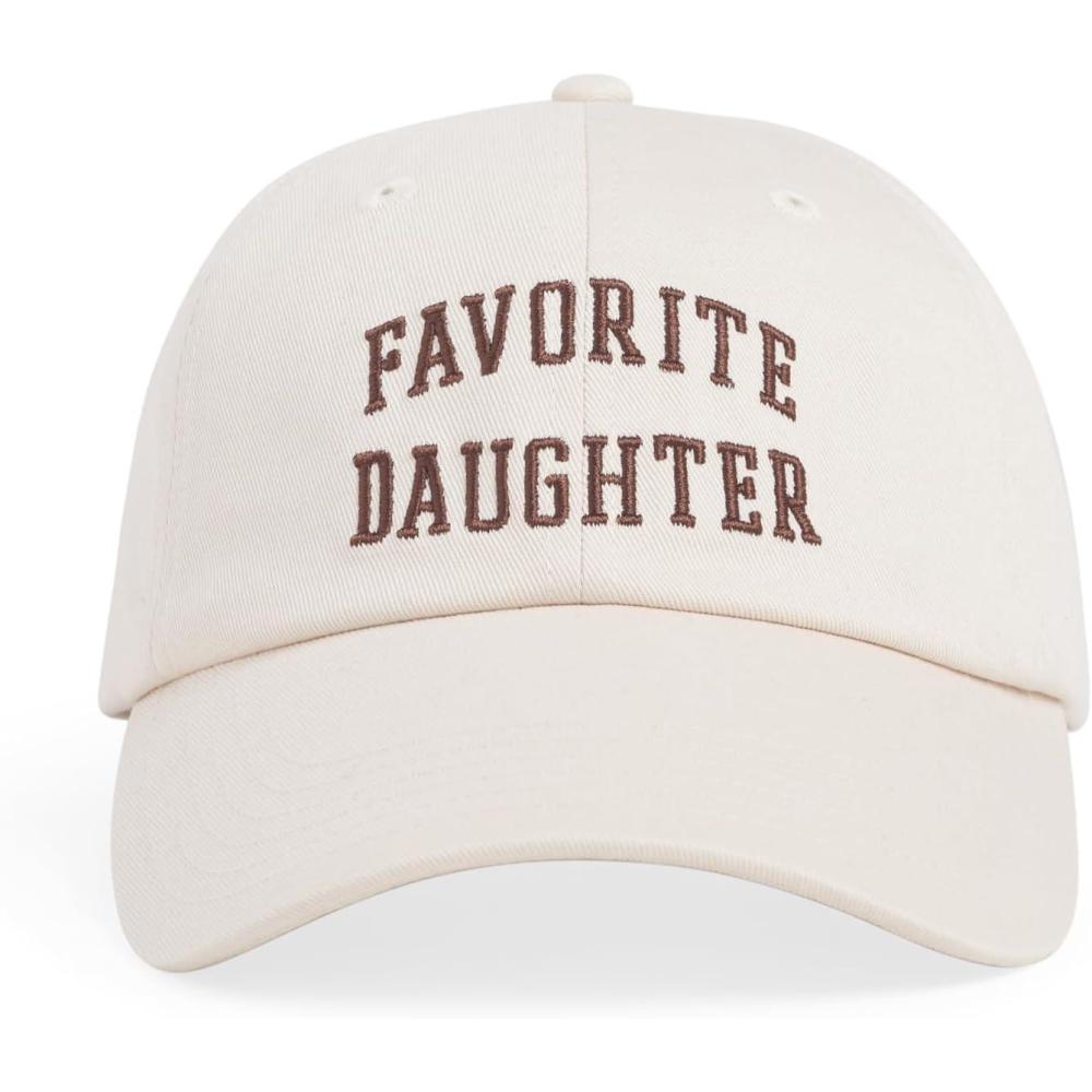 imageFavorite Daughter Womens All Caps Logo Baseball CapKhakiCoffee
