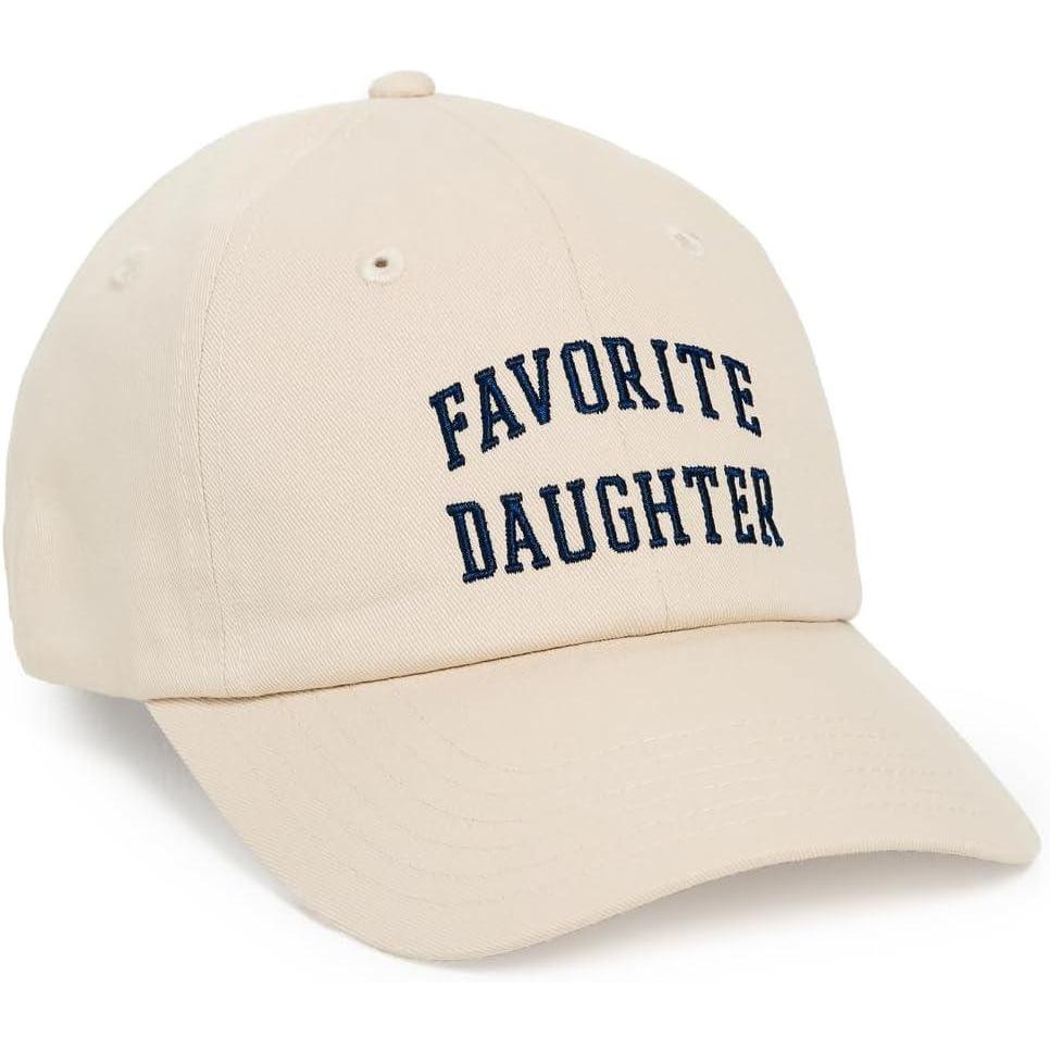 imageFavorite Daughter Womens All Caps Logo Baseball CapKhakiNavy