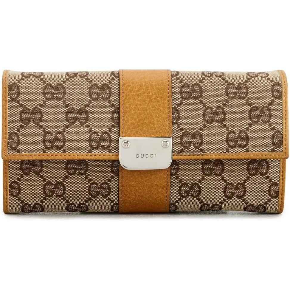 imageWHAT GOES AROUND COMES AROUND Womens PreLoved Gucci Yellow Canvas Continental Wallet Yellow One Size