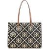 imageTory Burch Womens T Monogram Contrast Embossed ToteBlackWhite