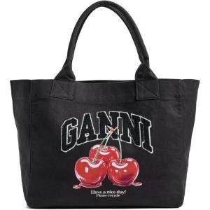 GANNI Women’s Medium Trapeze Shopper Cherry Printed Tote(Phantom)