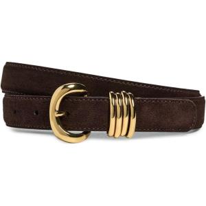 Madewell Women’s Metal Keeper Belt in Suede(Coffee Bean)