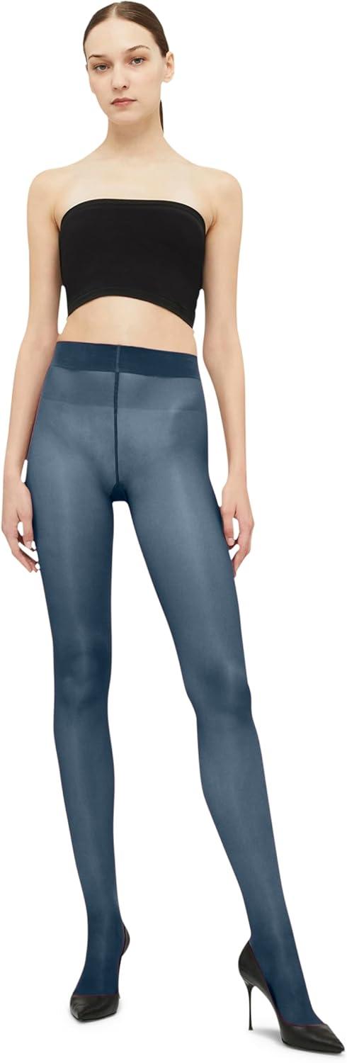 imageWolford Satin Touch 20 Denier Tights For Women Soft Satin Feel Sheer Hosiery ExtraWide Waistband Perfect for Any OccasionNavy