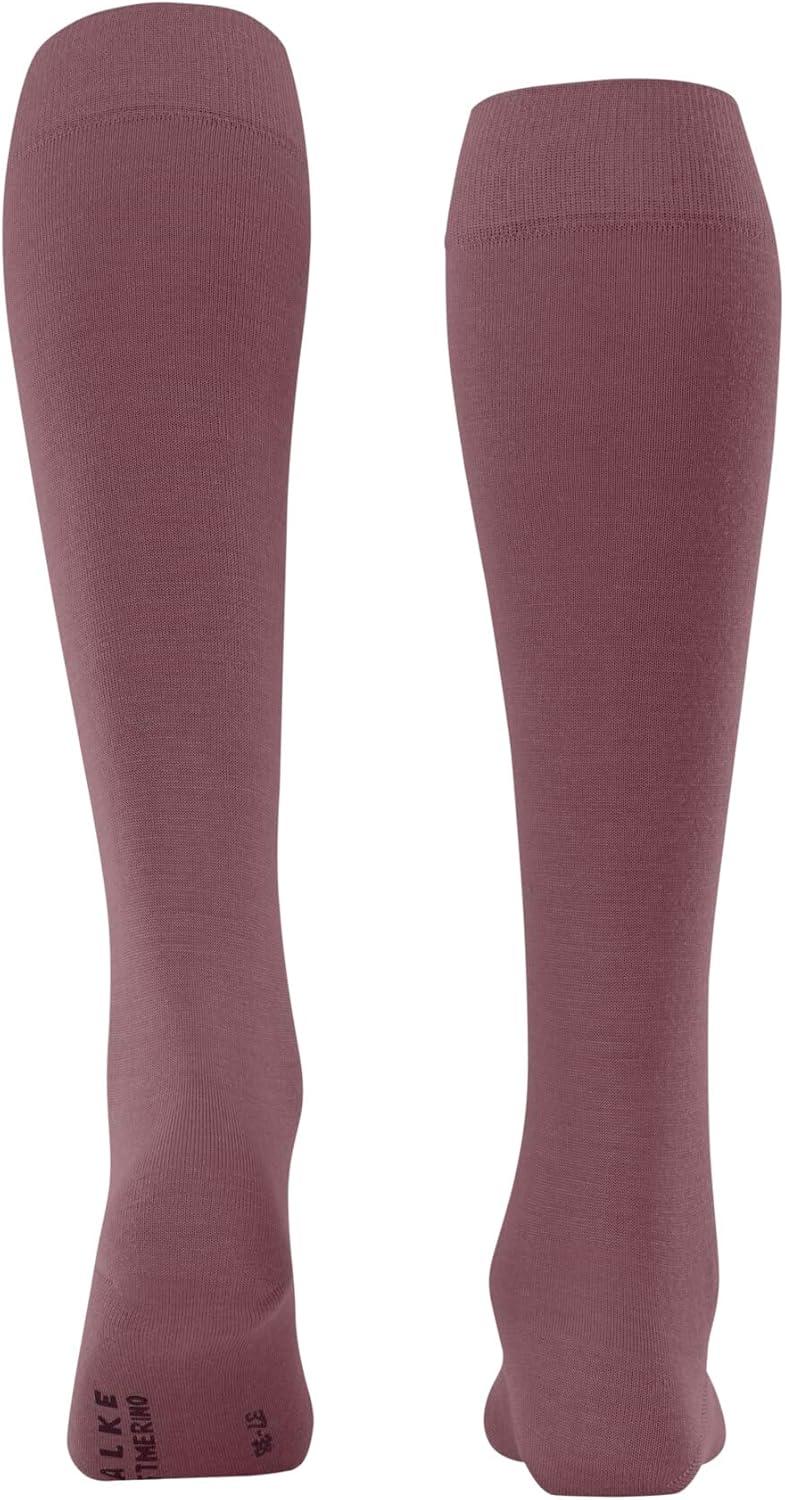 imageFALKE Womens Softmerino KneeHigh Socks Merino Wool Cotton 1 PairPink Roan Rouge 8936