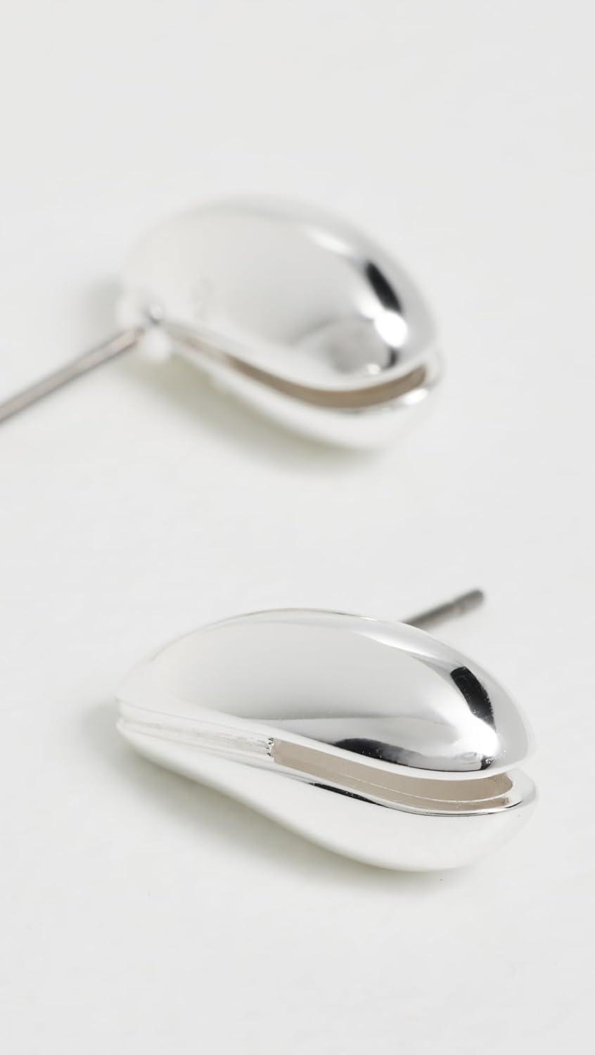imageTory Burch Womens Mini Wave Earrings Light Silver One Size
