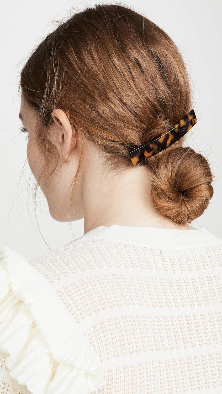imageAlexandre de Paris Womens Thin Hair Clip Black One SizeTokyo Tortoise