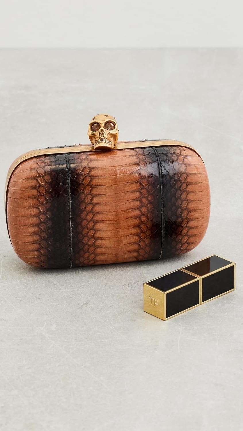 image:imageWHAT GOES AROUND COMES AROUND Womens PreLoved Alexander Mcqueen Python Skull Box ClutchMulti