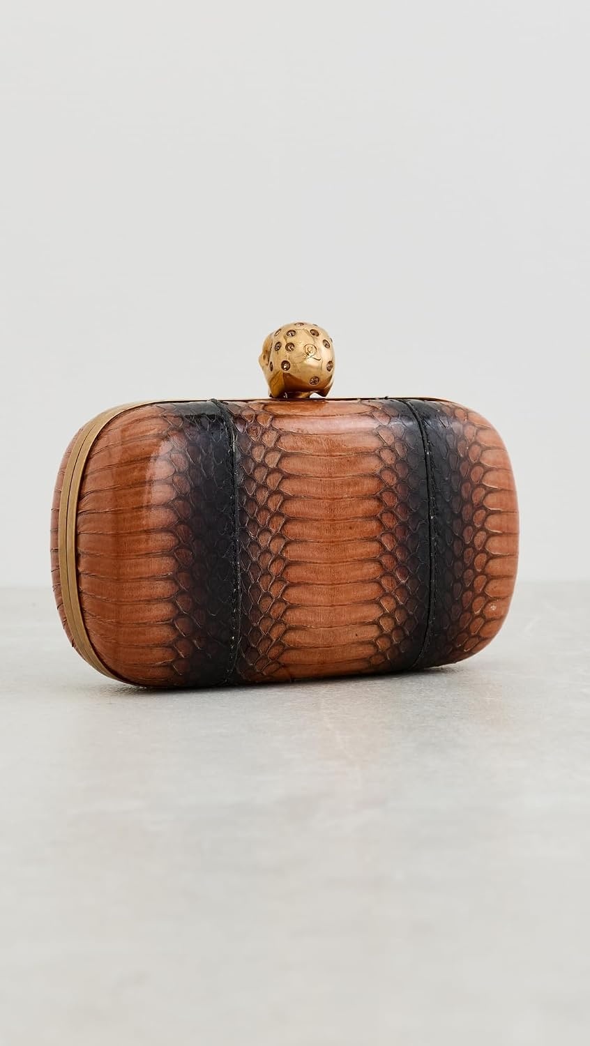 image:imageWHAT GOES AROUND COMES AROUND Womens PreLoved Alexander Mcqueen Python Skull Box ClutchMulti