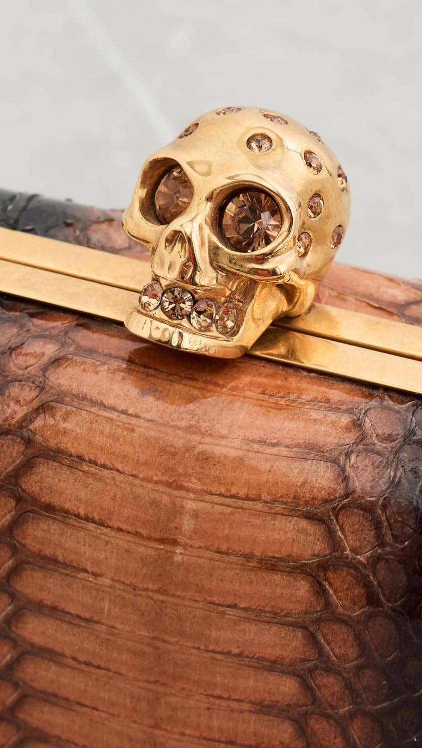 image:imageWHAT GOES AROUND COMES AROUND Womens PreLoved Alexander Mcqueen Python Skull Box ClutchMulti