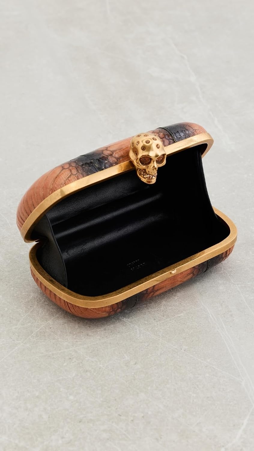 image:imageWHAT GOES AROUND COMES AROUND Womens PreLoved Alexander Mcqueen Python Skull Box ClutchMulti