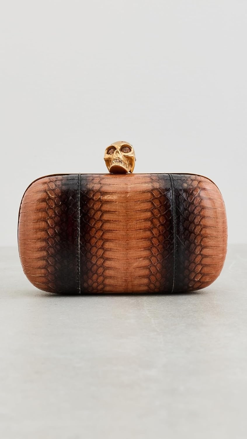 image:imageWHAT GOES AROUND COMES AROUND Womens PreLoved Alexander Mcqueen Python Skull Box ClutchMulti