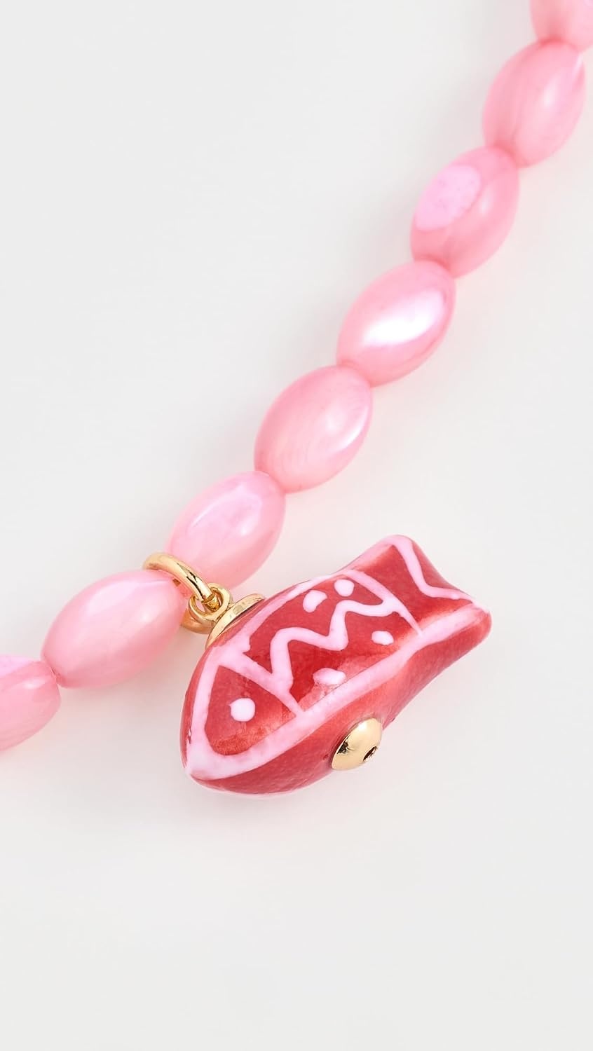 image:imageWomens Cotton Candy Beaded Fish NecklacePink