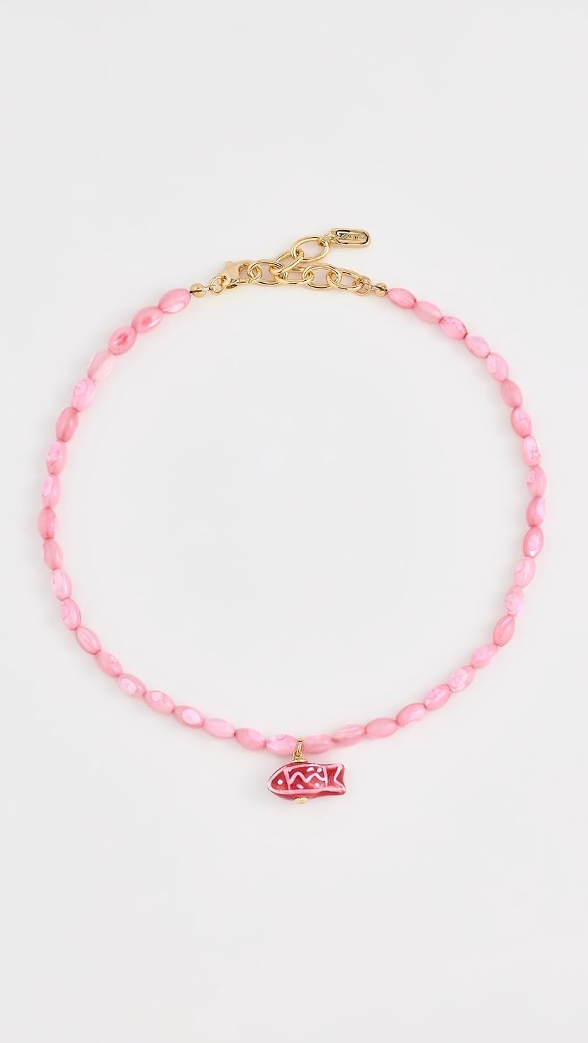 image:imageWomens Cotton Candy Beaded Fish NecklacePink