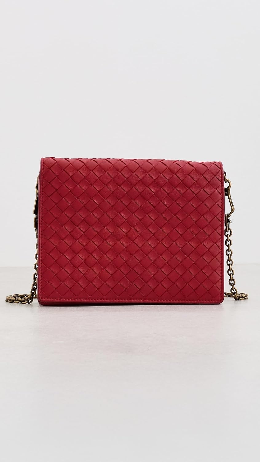 image:imageWHAT GOES AROUND COMES AROUND Womens PreLoved Bottega Red Intrecciato Chain WalletRed