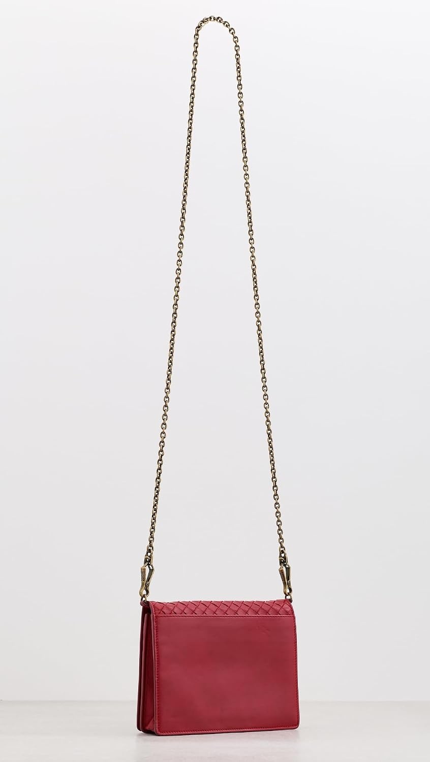 image:imageWHAT GOES AROUND COMES AROUND Womens PreLoved Bottega Red Intrecciato Chain WalletRed