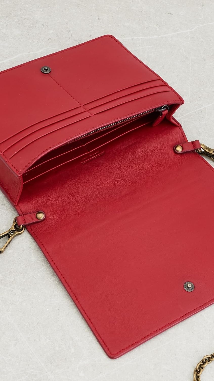 image:imageWHAT GOES AROUND COMES AROUND Womens PreLoved Bottega Red Intrecciato Chain WalletRed