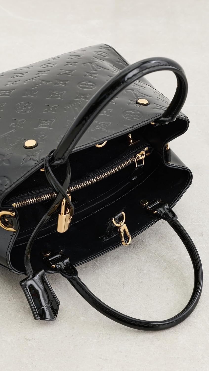 image:imageWHAT GOES AROUND COMES AROUND Womens PreLoved Louis Vuitton Vernis Montaigne MM HandbagBlack